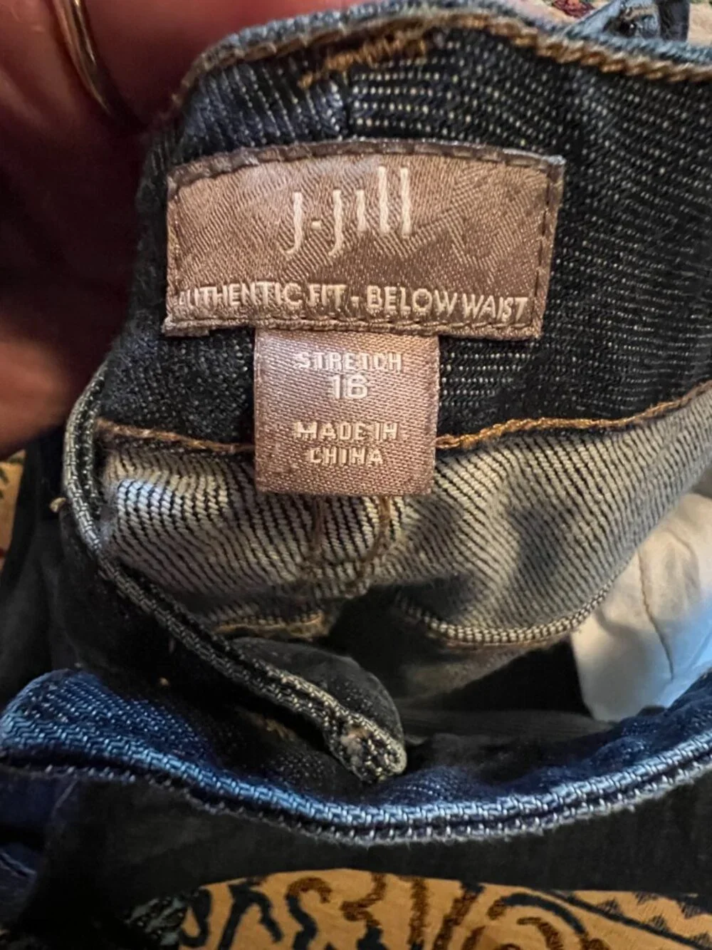 J.Jill Authentic Fit Below waist Wide Leg Jeans Sz 16 Reg Blue Stretch Denim - Picture 13 of 14